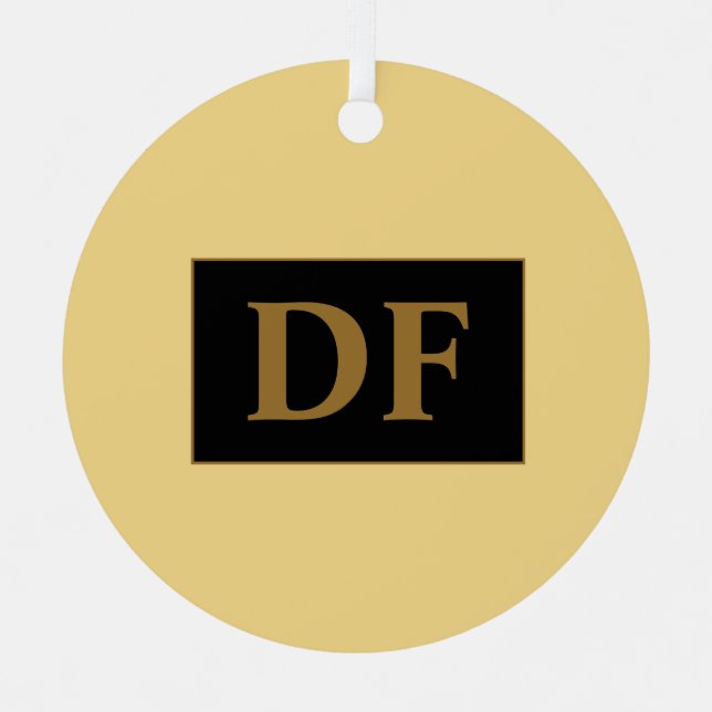 Champagner mit Gold-Initialen Ornament Aus Metall (Vorderseite)