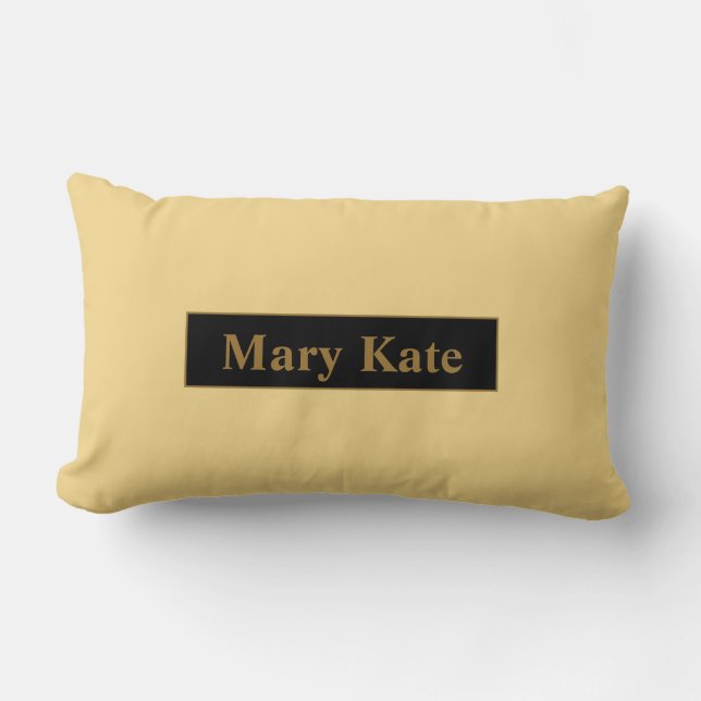 Champagner mit Goldname Lumbar Kissen (Vorderseite)