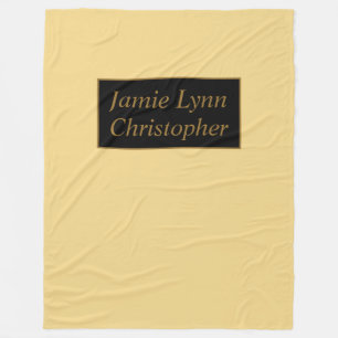 Champagner mit Goldpaarnamen Fleecedecke