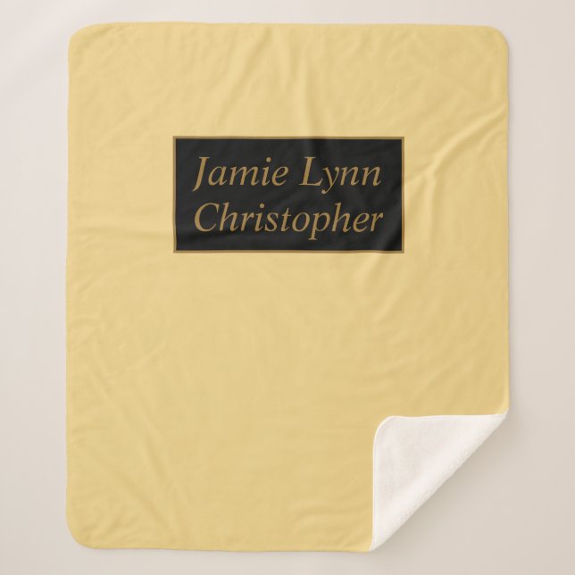 Champagner mit Goldpaarnamen Sherpadecke (Vorderseite)