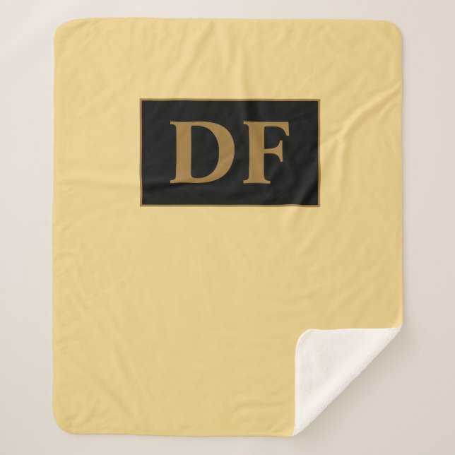 Champagner Mit Monogramm Sherpadecke (Vorderseite)