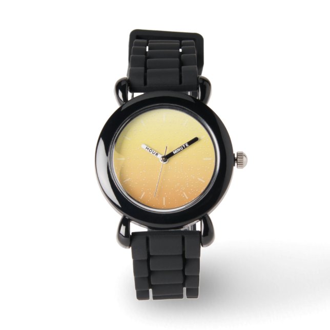 Champagner mit winzigen Bläschen Kunst Armbanduhr (Vorderseite)