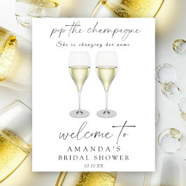 Champagner öffnen Junggesellinnen-Abschiedsparty Poster