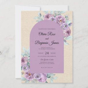 Champagner-Orchideen-Pfingstrosen-Hochzeit Einladung