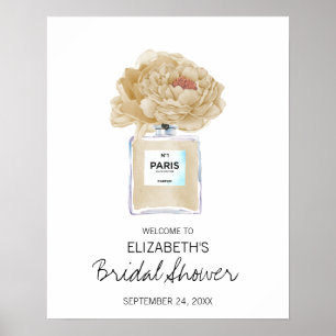 Champagner-Pfingstrosen Florale Hochzeitsdusche Wi Poster