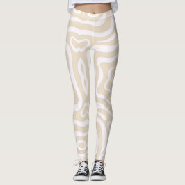 Champagner Pink Abstrakt Wave Muster Leggings