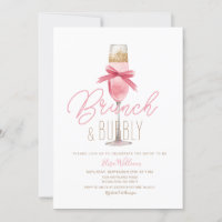 Champagner Pink Bow Brunch & Bubbly Brautparty