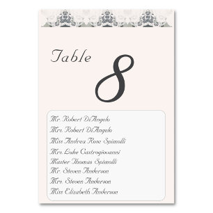 Champagner-Pink-Hochzeit-Tischnummer Tischnummer