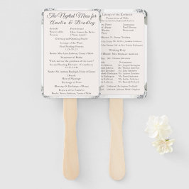Champagner-Pink Lace Katholic Wedding Program Fächer