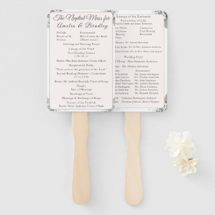 Champagner-Pink Lace Katholic Wedding Program Fächer