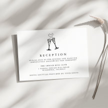 Champagner-Pop | Hochzeitsempfangskarte
