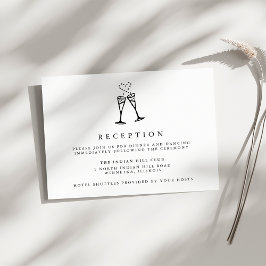 Champagner-Pop | Hochzeitsempfangskarte Einladung