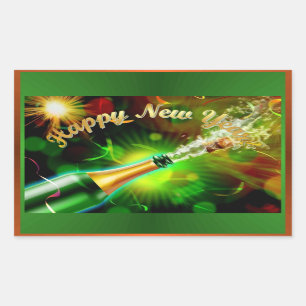 Champagner-Pop Rechteckiger Aufkleber