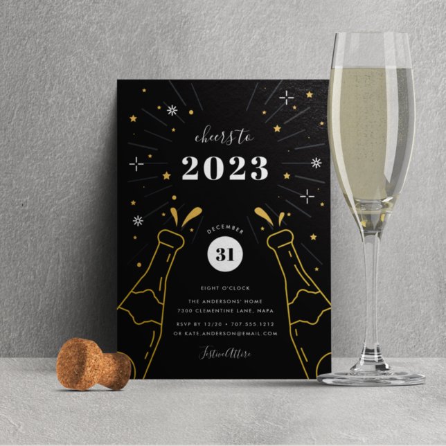 Champagner-Pop | SILVESTER PARTY Einladung (Von Creator hochgeladen)