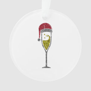 Champagner Prosecco zum Weihnachtsfest Ornament