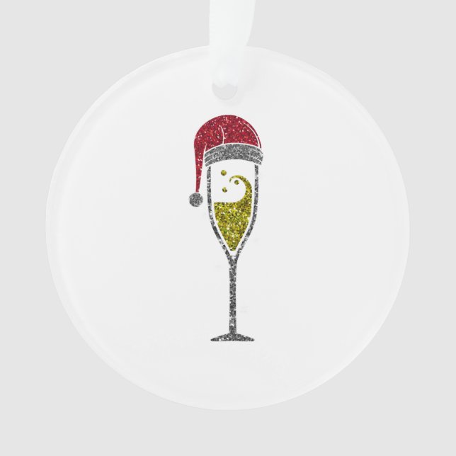 Champagner Prosecco zum Weihnachtsfest Ornament (Vorderseite)