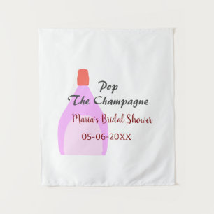 Champagner rosa Brautparty Name Datum Wandteppich