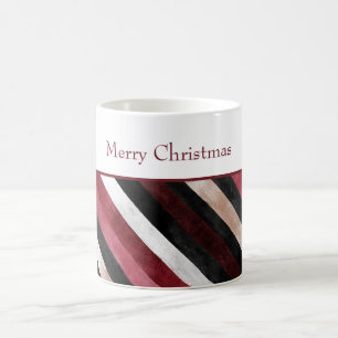 Champagner Rosa Burgund Schwarz Streifen   Kaffeetasse