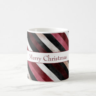 Champagner Rosa Burgund Schwarz Streifen Kaffeetasse