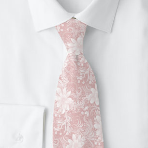 Champagner-Rosa-Floral-Batik Krawatte