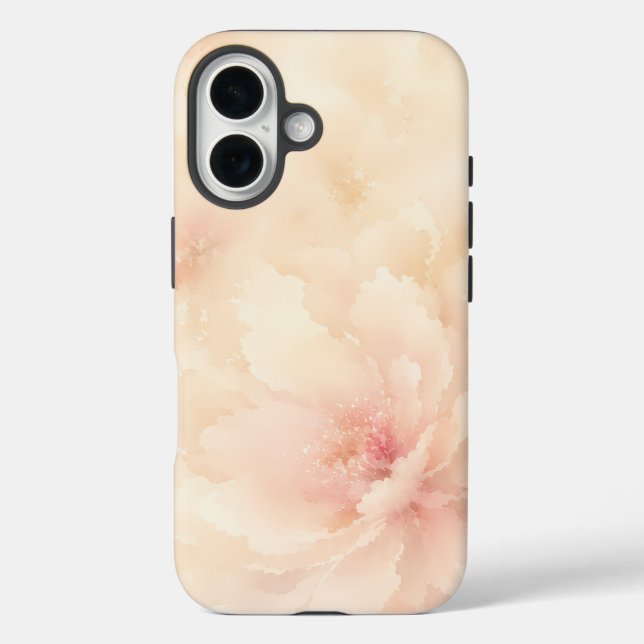 Champagner-Rosa-Wasserfarben-Blume Case-Mate iPhone Hülle (Rückseite)