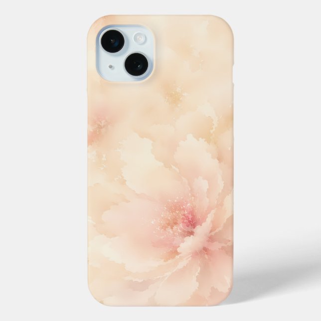 Champagner-Rosa-Wasserfarben-Blume Case-Mate iPhone Hülle (Rückseite)