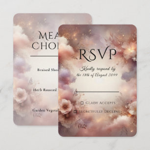 Champagner-Rosé Sternenstaub-Gartenhochzeit RSVP Karte