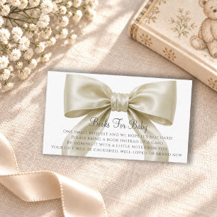 Champagner-Satin-Schleifen-Baby-Shower-Bücher für Begleitkarte