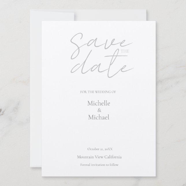 Champagner Shimmer Hochzeit Minimalistisch modern Save The Date (Vorderseite)