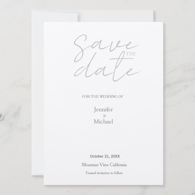 Champagner Shimmer Hochzeit Minimalistisch Moderne Save The Date (Vorderseite)