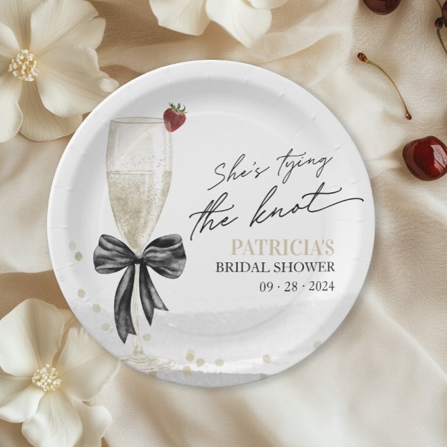 Champagner Sie bindet das Brautparty des Knotens Pappteller (Von Creator hochgeladen)