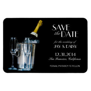 Champagner-Silvester Save the Date Magnet