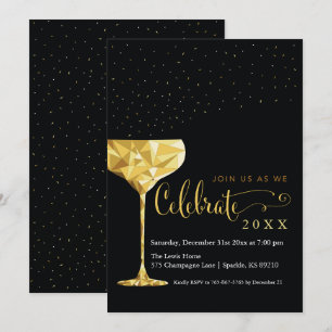 Champagner-Silvesternacht-Party Einladung