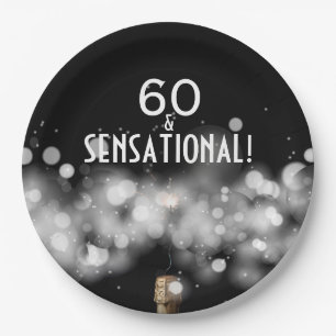Champagner & Sparkler 60 & Sensational Paper Telle Pappteller