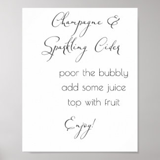 Champagner & Sparkling Cider - Minimale Hochzeit Poster