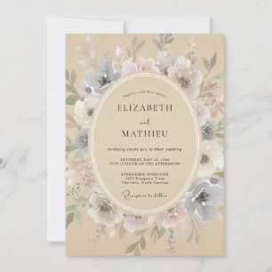 Champagner-Stille-Boheme-Hochzeit Einladung