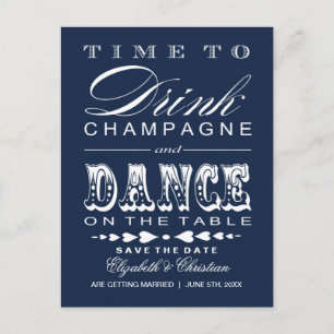 Champagner Theaterrechnung Save-the-Date-Postkarte Ankündigungspostkarte