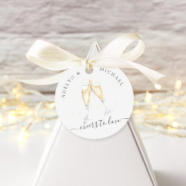 Champagner Toast "Cheers to Liebe" Personalisiert Geschenkanhänger