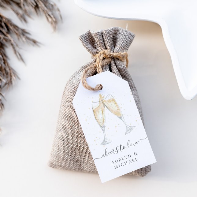 Champagner Toast Gefallen an der Liebe Personalisi Geschenkanhänger (Von Creator hochgeladen)