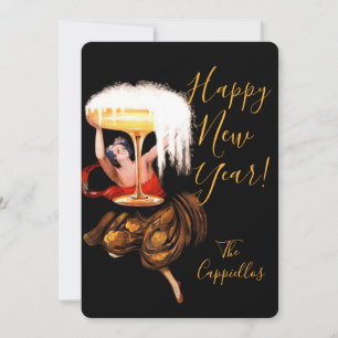 Champagner Toast Neujahr  Feiertagskarte