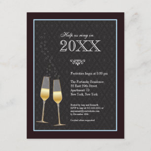Champagner Toast Neujahr Party Einladung