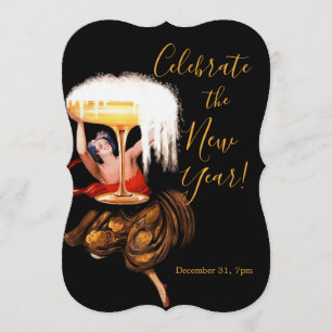 Champagner Toast Neujahrs Einladung