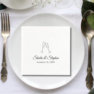 Champagner Toast Personalisiertes Hochzeitspapier Serviette
