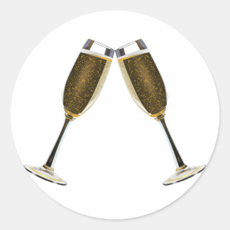 Champagner Toast Runder Aufkleber