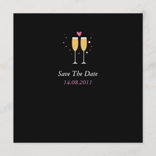 Champagner Toast Wedding Save the Date - schwarz