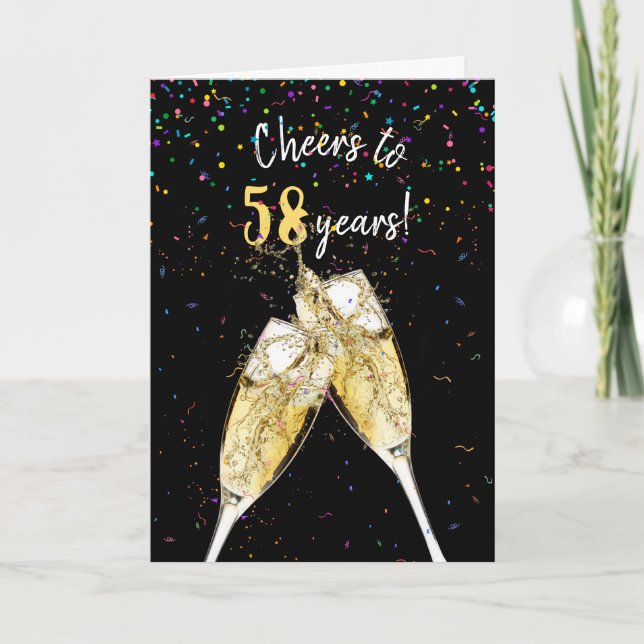 Champagner Toast zum 58. Jubiläum Karte (Vorderseite)