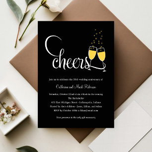 Champagner-Tost Hochzeit-Jubiläumseinladung Einladung