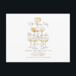 Champagner Tower 50. Geburtstagsparty Postkarte<br><div class="desc">Champagnerturm. Gold-Text. Einladung. 50. Geburtstagsfeier</div>