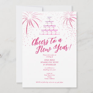 Champagner Tower Silvester Dinner Cocktail Bash Einladung