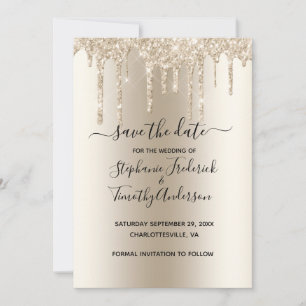 Champagner-Trend-Hochzeit mit Glitter Save The Date